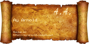 Ay Arnold névjegykártya