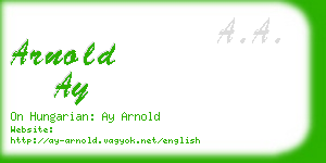 arnold ay business card